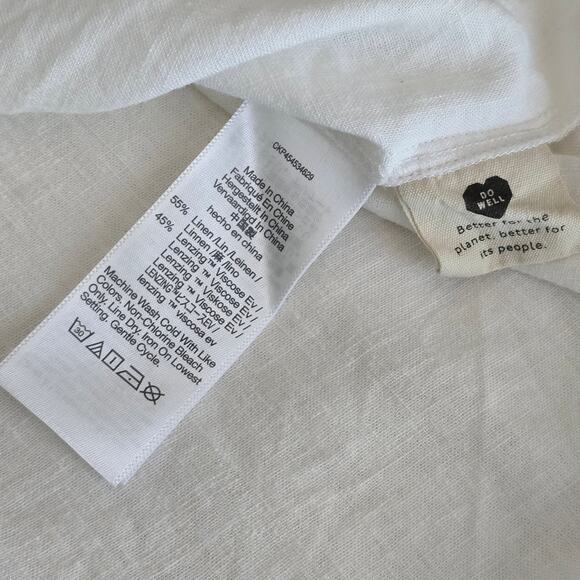 Madewell Women’s Linen Blend White Oversized Tunic Top Sz M Minimalist Coastal - Picture 7 of 7